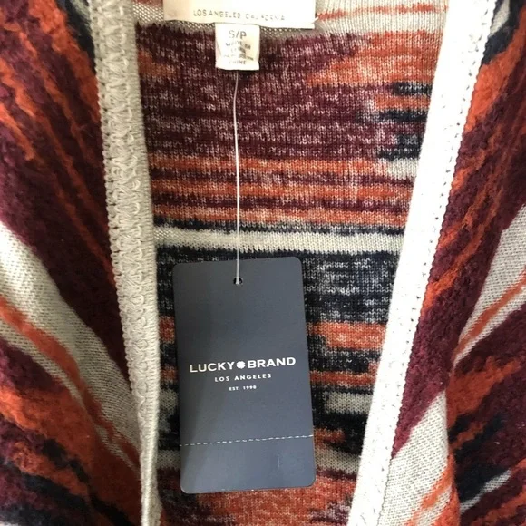 Lucky Brand|Boho Aztec print open front knit drapey cardigan,NWT,Size small-CUTE - Picture 11 of 16